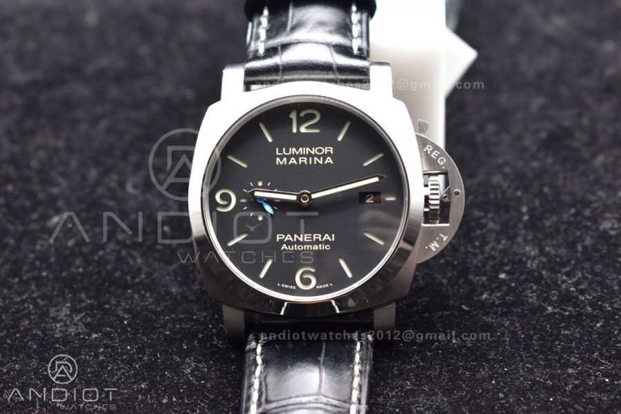 PAM1312  VSF 1:1 Best Edition Black Dial on Black Leather Strap P.9010 
