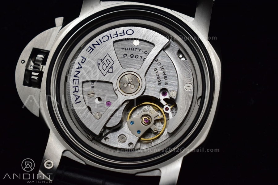 PAM1312  VSF 1:1 Best Edition Black Dial on Black Leather Strap P.9010 