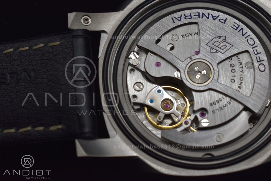 PAM1312  VSF 1:1 Best Edition Black Dial on Black Leather Strap P.9010 
