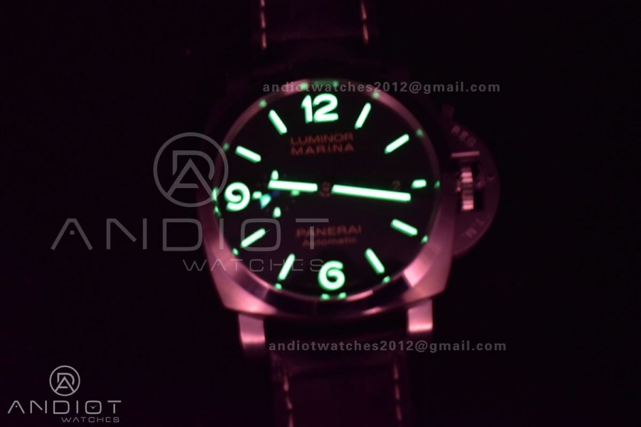 PAM1312  VSF 1:1 Best Edition Black Dial on Black Leather Strap P.9010 