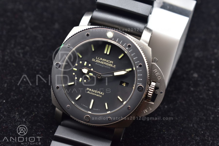 PAM389 O VSF 1:1 Best Edition on Black Rubber Strap P.9000 Super Clone V2