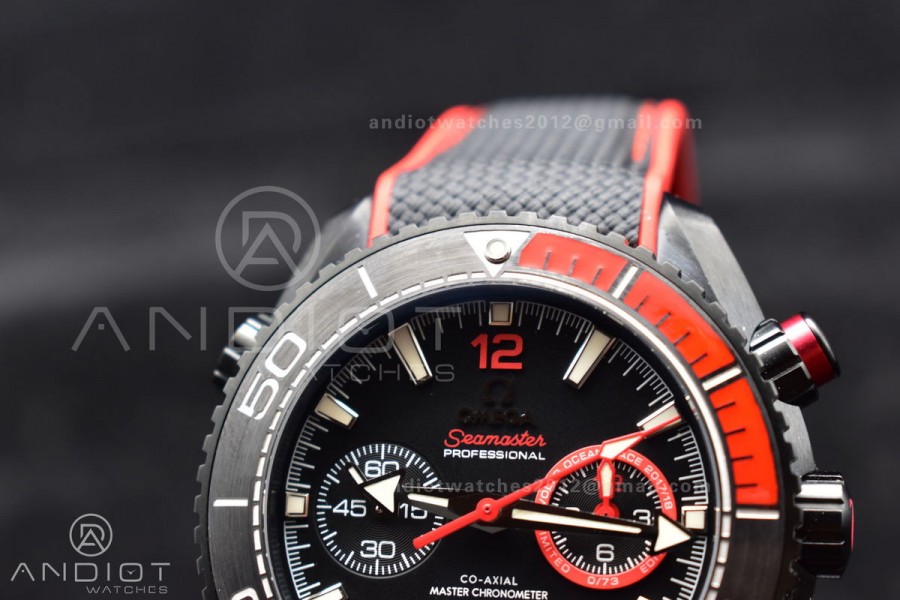 OM Factory Best Edition Omega Planet Ocean Chronograph with Functional 3:00 Subdial Counter Volvo Ocean 2017/2018 Race Deep Black Edition