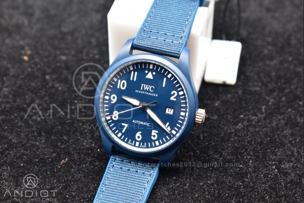 Watch of Pilot ‘Laureus Sport for Good’ Blue Ceramic M+F Best Edition on Blue Nylon Strap A2892