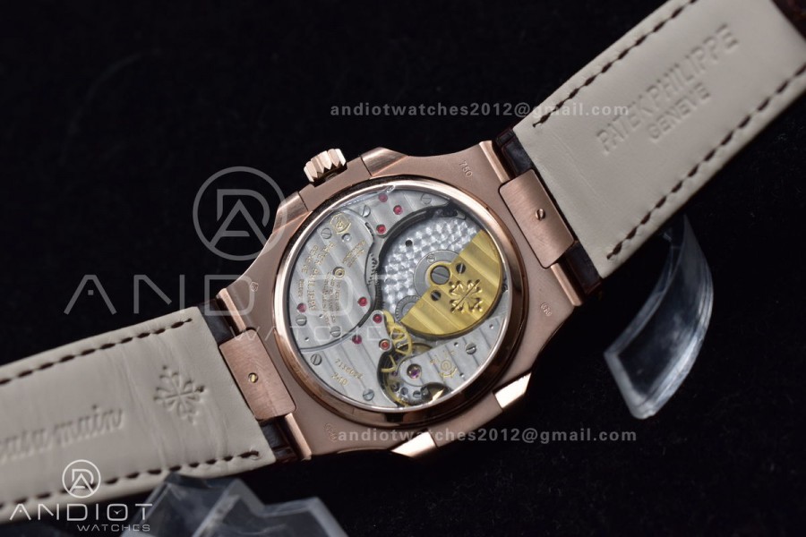 Nautilus 5712 SS/RG GRF Best Edition Gray Dial on Brown Croco Strap A23J
