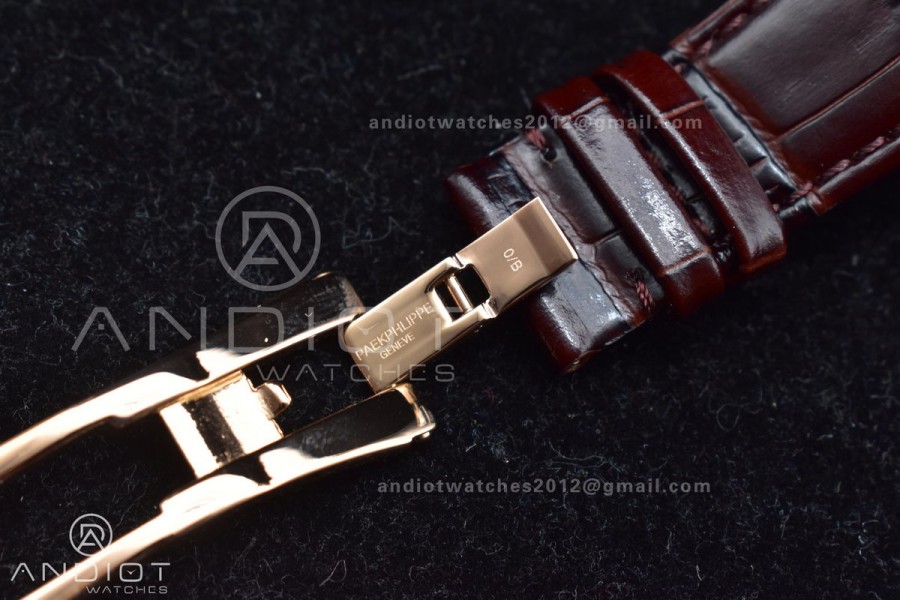 Nautilus 5712 SS/RG GRF Best Edition Gray Dial on Brown Croco Strap A23J