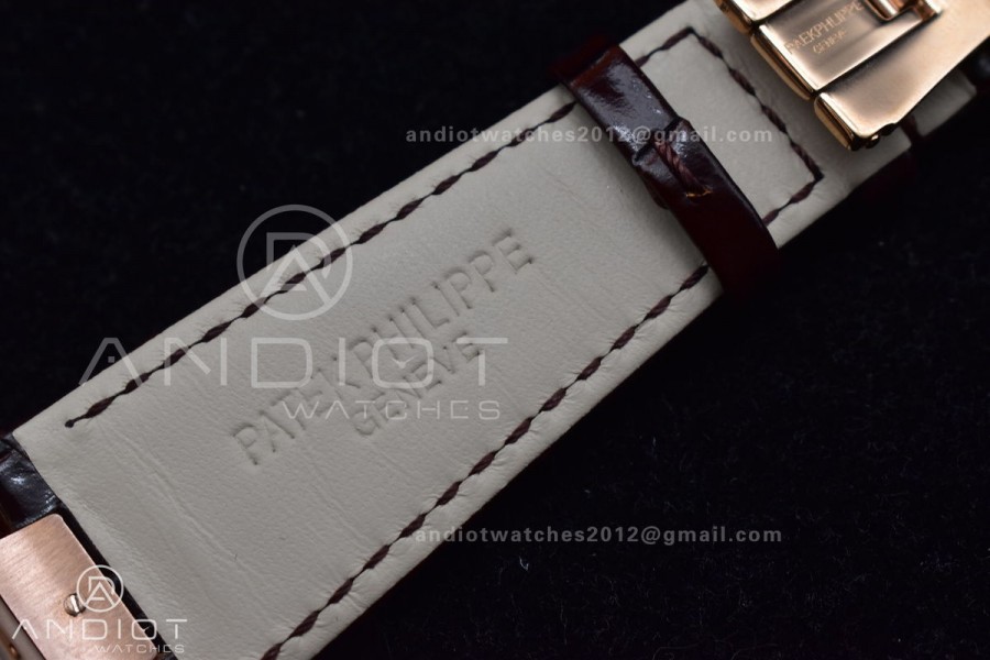 Nautilus 5712 SS/RG GRF Best Edition Gray Dial on Brown Croco Strap A23J