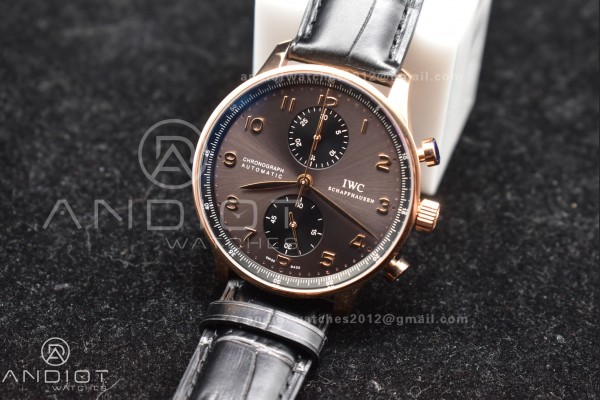 Portuguese Chrono IW371482 ZF 1:1 Best Edition on Black Leather Strap A7750 (Same Thickness as Genuine)