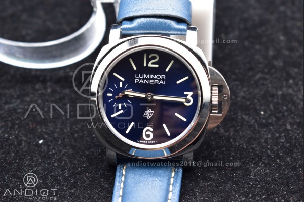 PAM1085 SS HWF 1:1 Best Edition on Blue Leather Strap A6497 