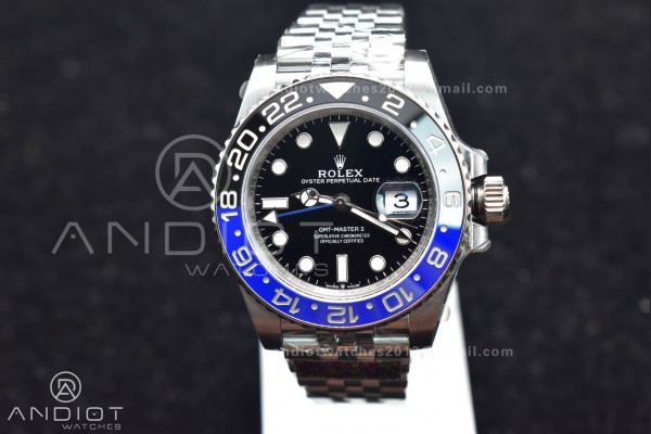 GMT Master II Clean 126710 black/blue 904L SS on Jubilee Bracelet 3186