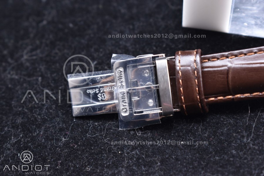 Grand Seiko Elegance Automatic SS GSF 1:1 Best Edition Cream Dial on Brown Leather Strap NH34