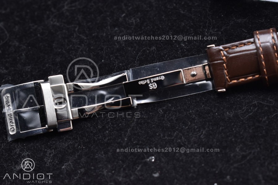 Grand Seiko Elegance Automatic SS GSF 1:1 Best Edition Cream Dial on Brown Leather Strap NH34