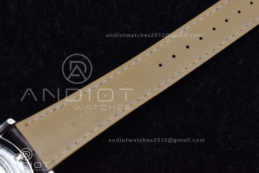Grand Seiko Elegance Automatic SS GSF 1:1 Best Edition Cream Dial on Brown Leather Strap NH34