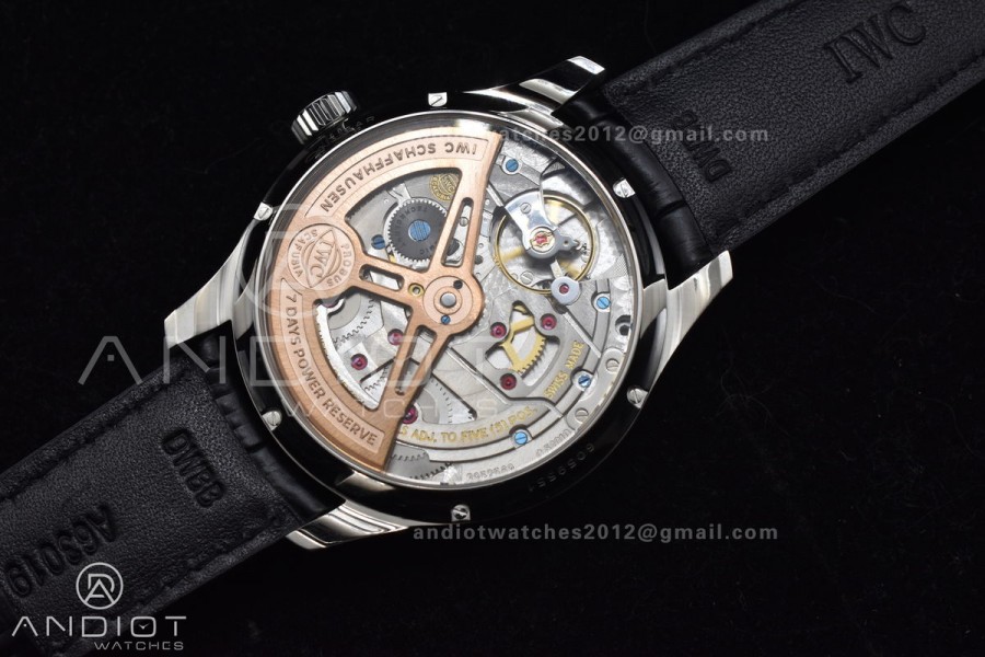 Portugieser Perpetual Calendar SS 5033 APSF 1:1 Best Edition Blue Dial on Black Leather Strap A52610 Clone