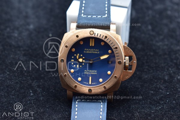 PAM1074 W Bronzo VSF 1:1 Best Edition Blue Dial on...