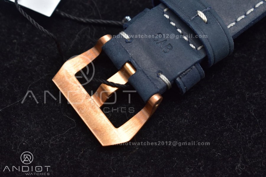 PAM1074 W Bronzo VSF 1:1 Best Edition Blue Dial on Blue Calfskin Strap P.900 Clone