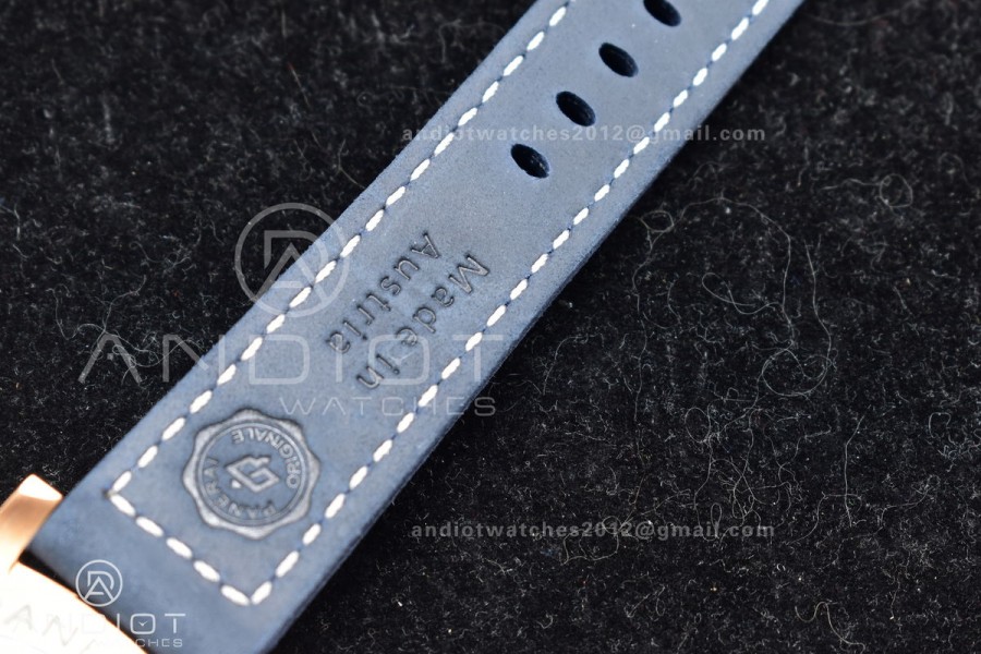PAM1074 W Bronzo VSF 1:1 Best Edition Blue Dial on Blue Calfskin Strap P.900 Clone