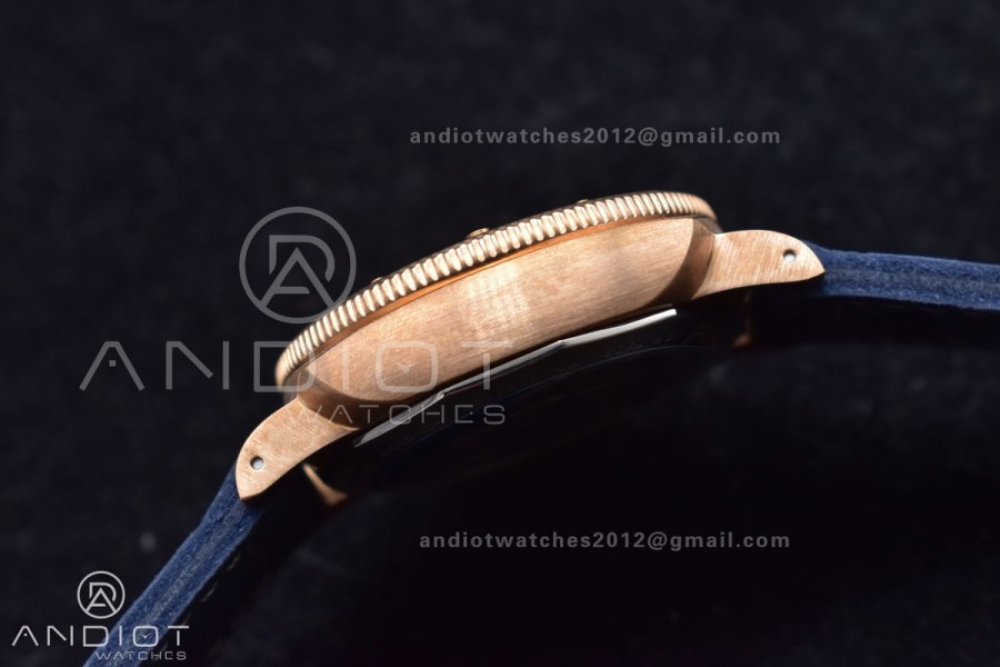 PAM1074 W Bronzo VSF 1:1 Best Edition Blue Dial on Blue Calfskin Strap P.900 Clone