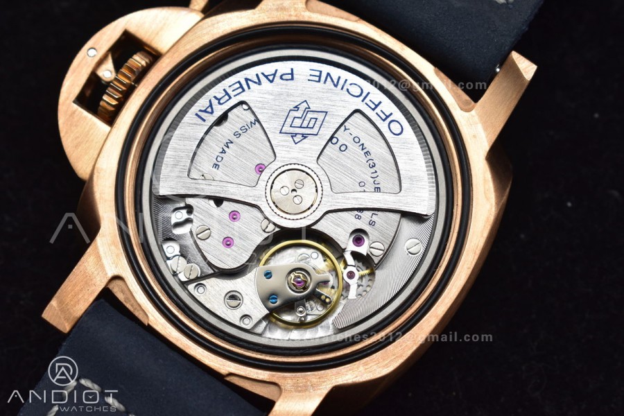 PAM1074 W Bronzo VSF 1:1 Best Edition Blue Dial on Blue Calfskin Strap P.900 Clone