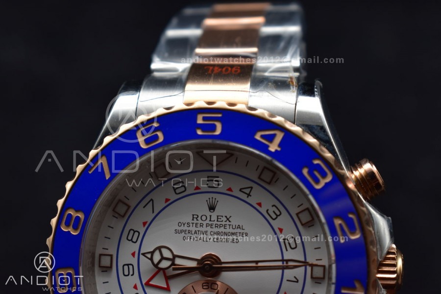 YachtMaster II 116681 SS/RG KF 1:1 Best Edition White Dial on SS/RG Bracelet A7750