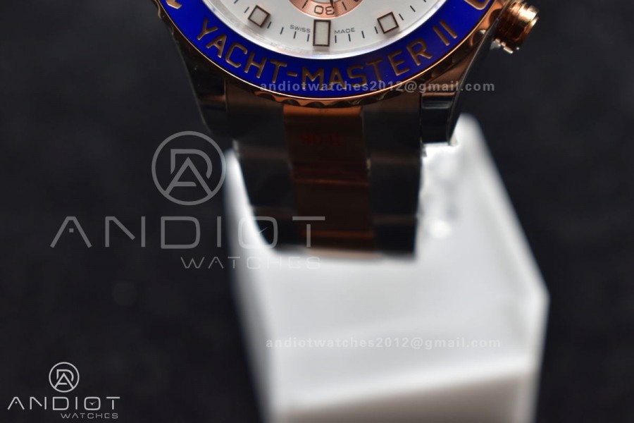YachtMaster II 116681 SS/RG KF 1:1 Best Edition White Dial on SS/RG Bracelet A7750