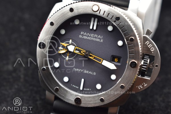 PAM1323 VSF 1:1 Best Edition Grey Dial On Black Ru...