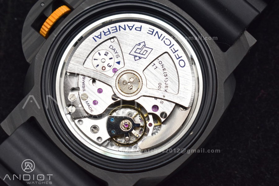 PAM1324 Carbotech VSF 1:1 Best Edition Black Dial On Black Rubber Strap P900