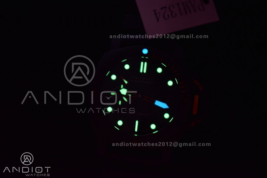 PAM1324 Carbotech VSF 1:1 Best Edition Black Dial On Black Rubber Strap P900