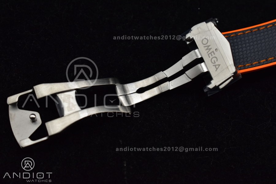Planet Ocean 43.5mm SS VSF 1:1 Best Edition Black/Orange Bezel Gray Dial on Nylon Strap A8900 Super Clone V2