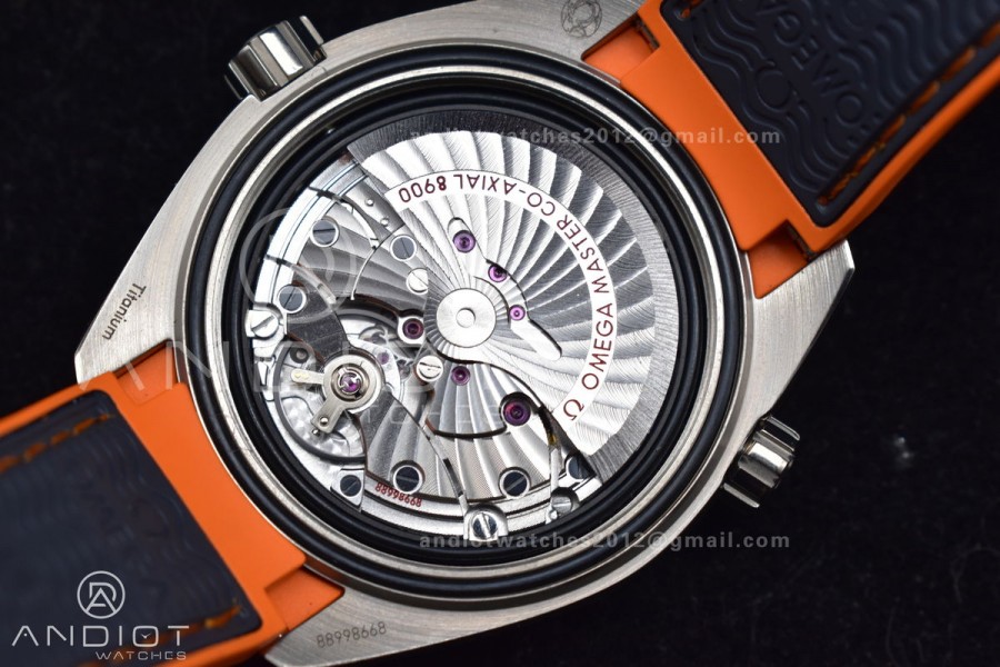 Planet Ocean 43.5mm SS VSF 1:1 Best Edition Black/Orange Bezel Gray Dial on Nylon Strap A8900 Super Clone V2