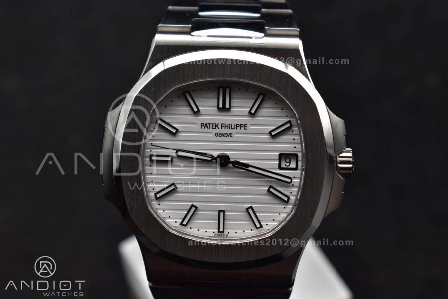 Nautilus 5711/1A 3KF 1:1 Best Edition White Textured Dial on SS Bracelet A324 Super Clone V2