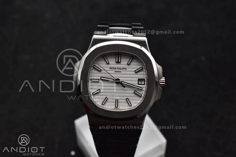 Nautilus 5711/1A 3KF 1:1 Best Edition White Textured Dial on SS Bracelet A324 Super Clone V2