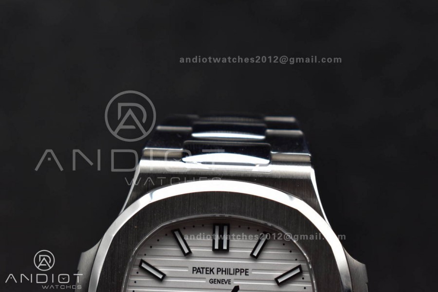 Nautilus 5711/1A 3KF 1:1 Best Edition White Textured Dial on SS Bracelet A324 Super Clone V2