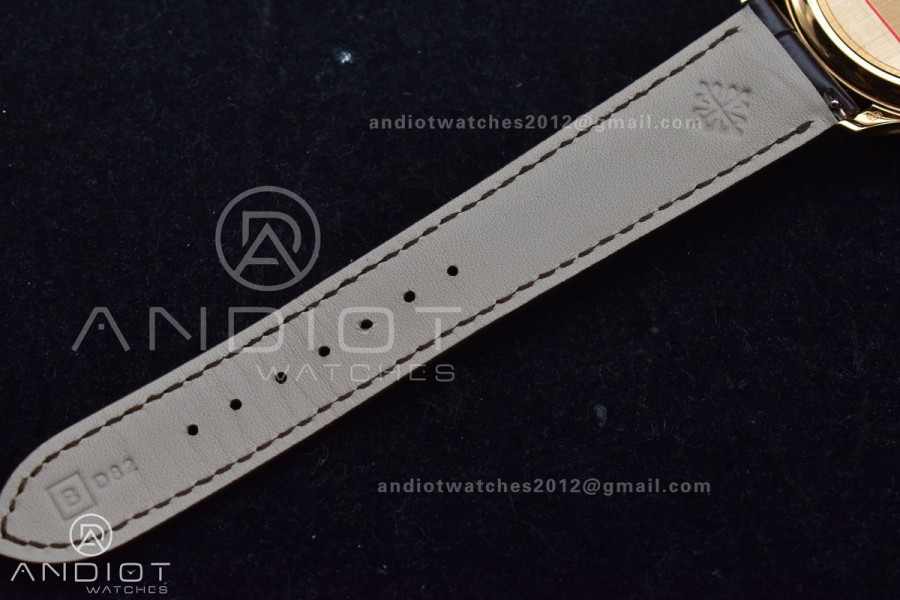 Calatrava 5227R SS 3KF 1:1 Best Edition White Dial on Brown Leather Strap A324 Super Clone V2