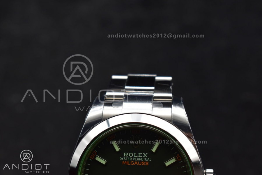 Milgauss 116400 GV Real Green Sapphire 904L SS VSF 1:1 Best Edition Black Dial on 904L SS Bracelet SA3131