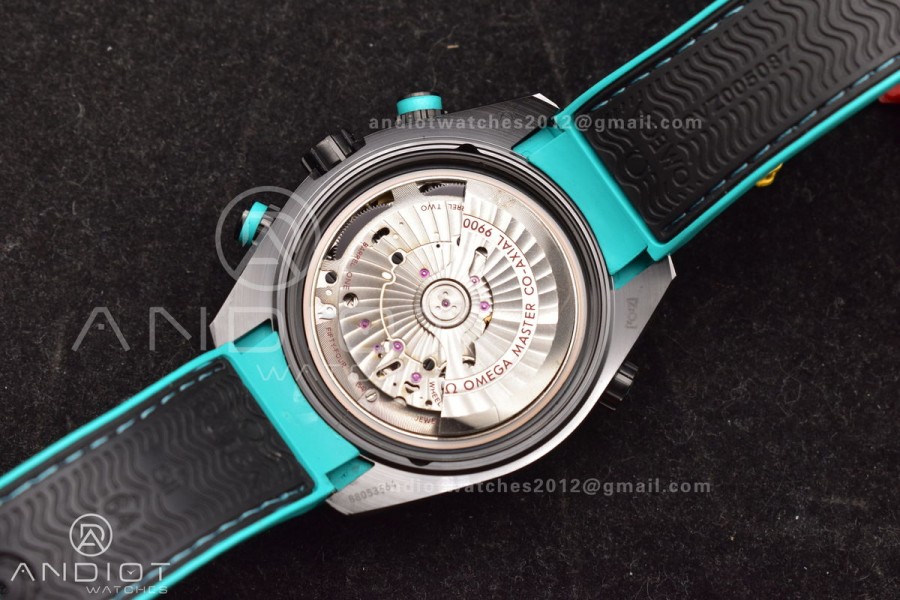 Planet Ocean Master Chrono Deep Black Ceramic M+SF 1:1 Best Edition Black Dial on Black Rubber Strap A9900