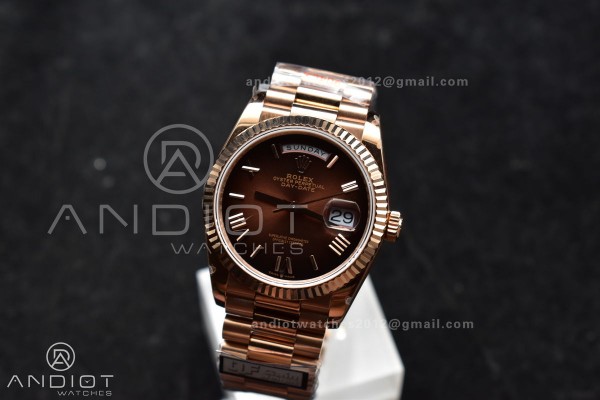 DayDate 36 RG QF Best Edition 904L Steel Brown Dia...