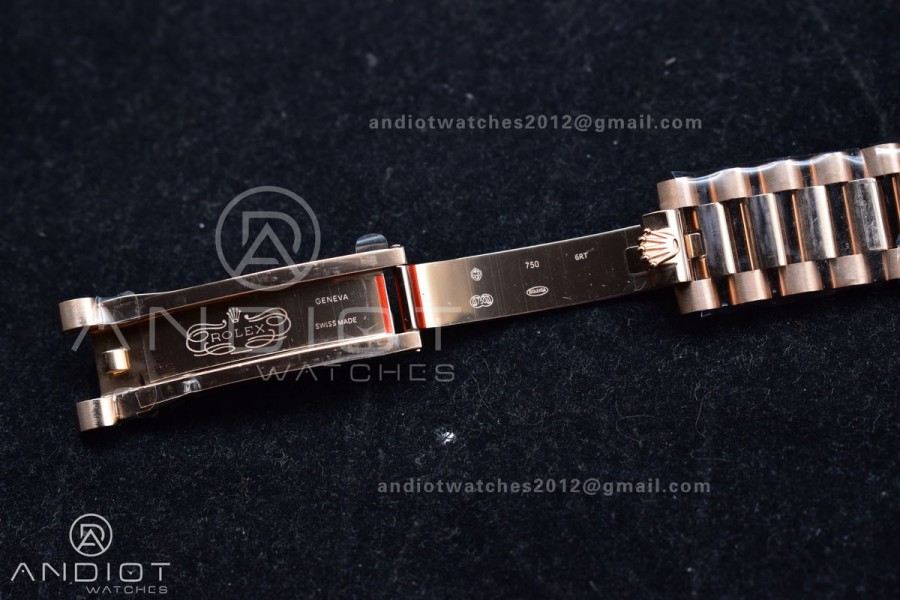 DayDate 36 RG QF Best Edition 904L Steel Brown Diamond Dial on President Bracelet vr3255 V5 (Gain Weight)