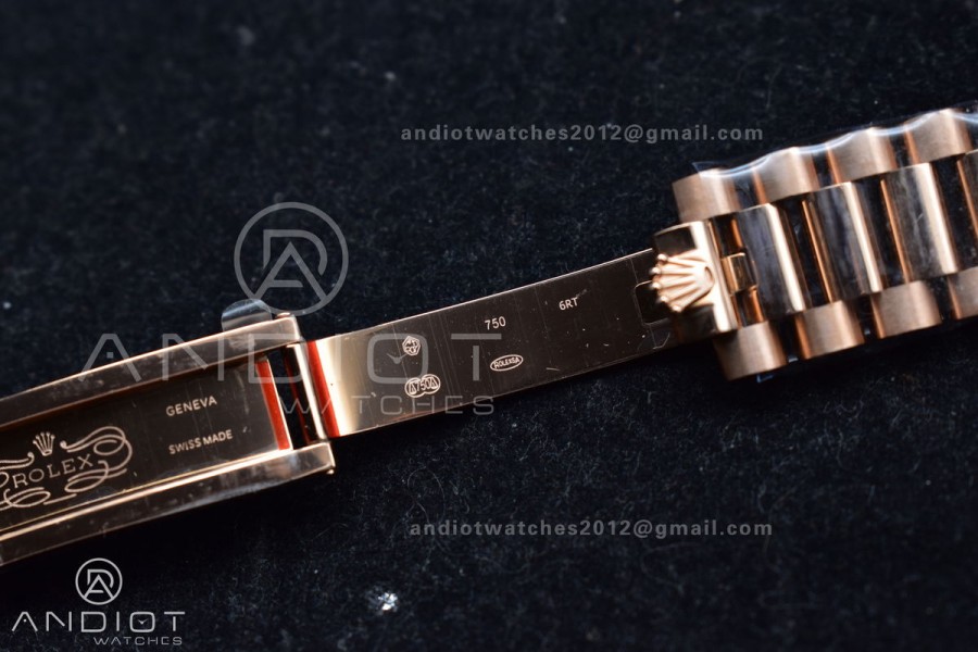 DayDate 36 RG QF Best Edition 904L Steel Brown Diamond Dial on President Bracelet vr3255 V5 (Gain Weight)
