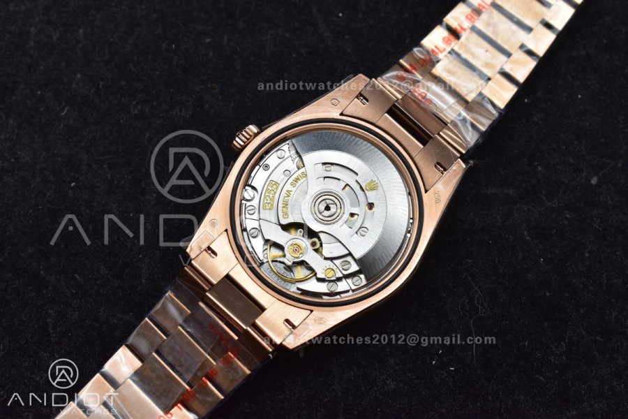 DayDate 36 RG QF Best Edition 904L Steel Brown Diamond Dial on President Bracelet vr3255 V5 (Gain Weight)