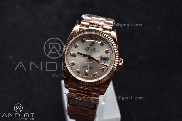 DayDate 36 RG QF Best Edition 904L Steel Silver Di...