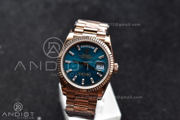 DayDate 36 RG QF Best Edition 904L Steel Blue Dial...