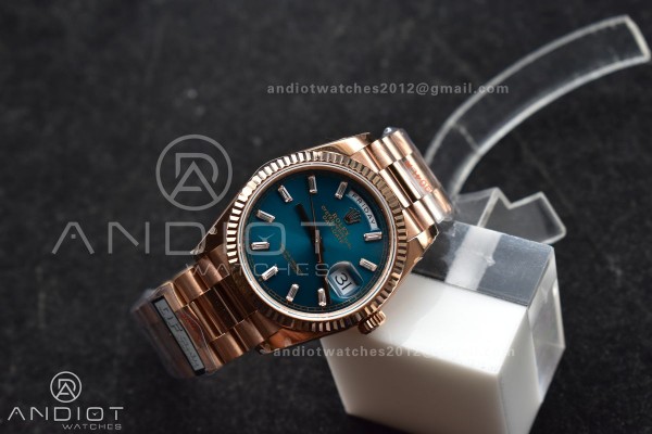 DayDate 36 RG QF Best Edition 904L Steel Blue Dial...
