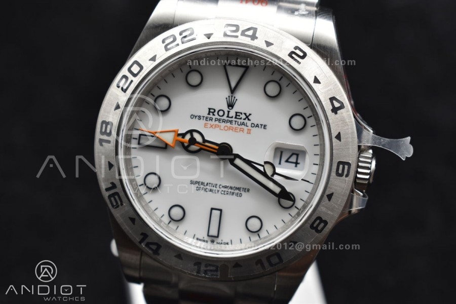 Explorer II 42mm 226570 Black 904L SS GMF 1:1 Best Edition White Dial On Bracelet VR3285 CHS