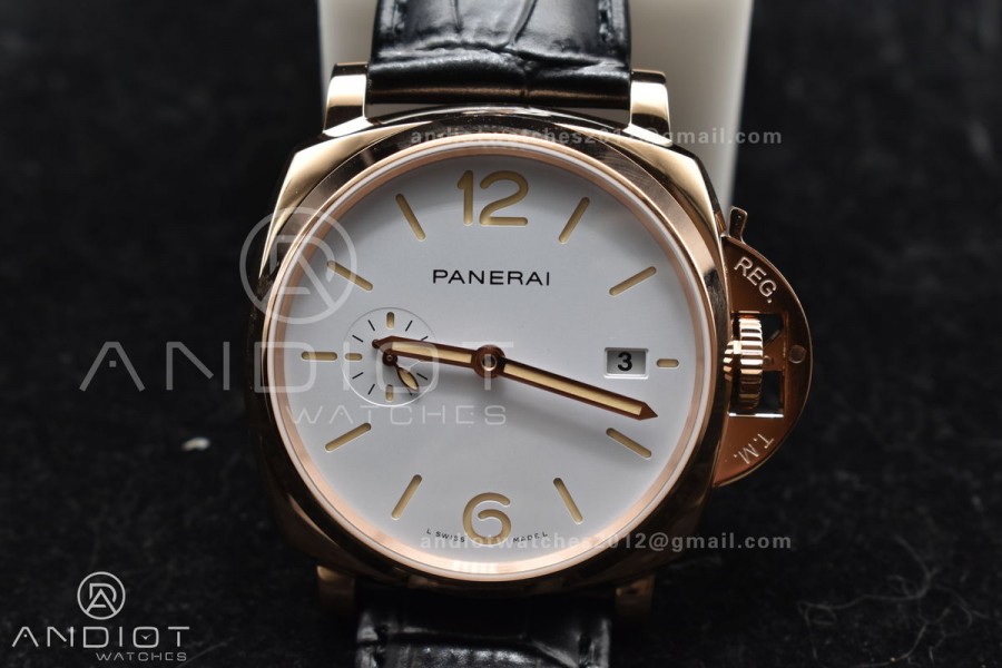 PAM1336 Luminor Due 42mm VSF Best Edition White Dial on Black Leather Strap P900