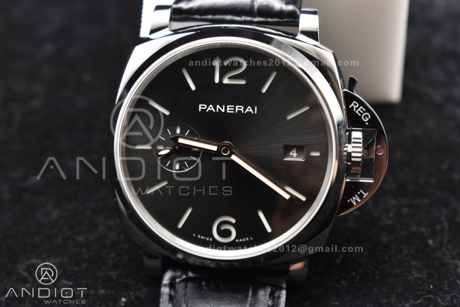 PAM1250 Luminor Due 42mm VSF Best Edition Gray Dial on Black Leather Strap P900
