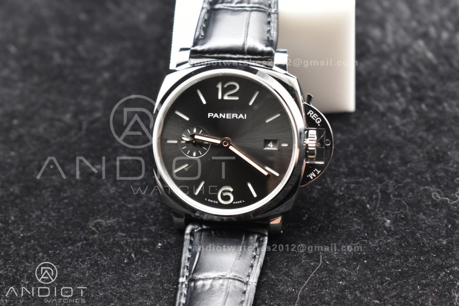 PAM1250 Luminor Due 42mm VSF Best Edition Gray Dial on Black Leather Strap P900
