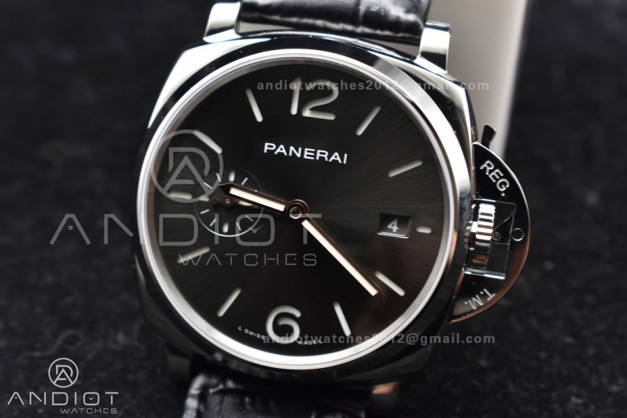 PAM1250 Luminor Due 42mm VSF Best Edition Gray Dial on Black Leather Strap P900