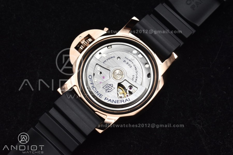 PAM2164 Submersible 42mm VSF Best Edition Black Dial on Black Rubber Strap P900