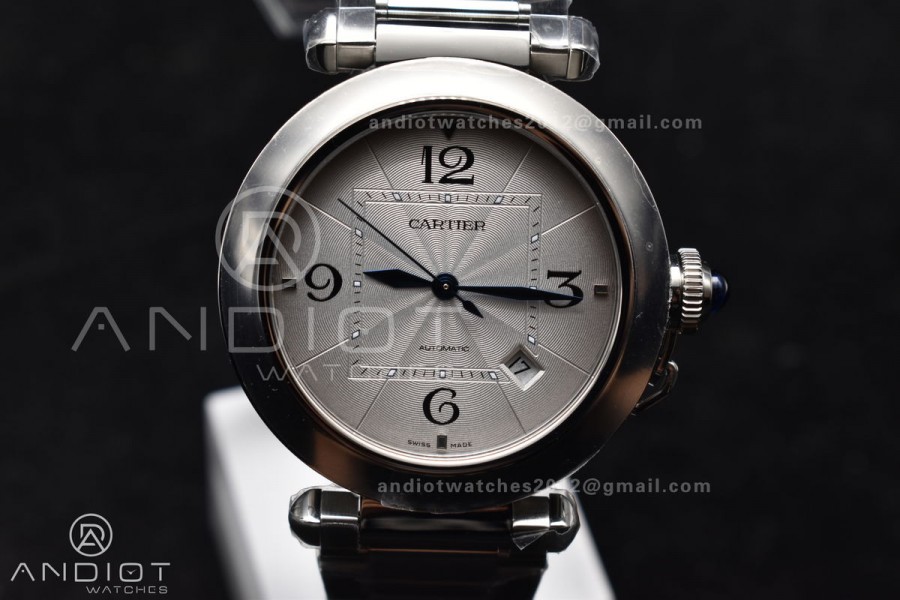 BVF Cartier Pasha Ladies Made 1:1 like the Genuine White Dial on SS Bracelet 