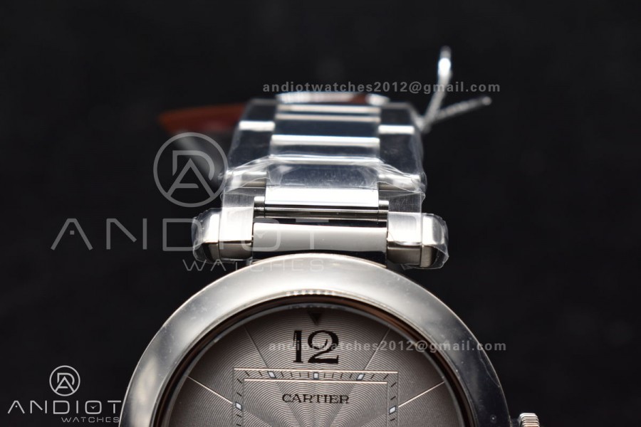 BVF Cartier Pasha Ladies Made 1:1 like the Genuine White Dial on SS Bracelet 